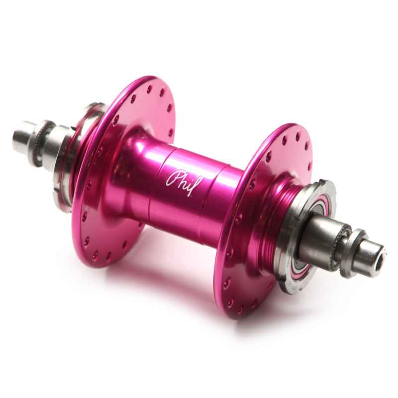 PHILWOOD* high flange track hub rear (pink/double cog
