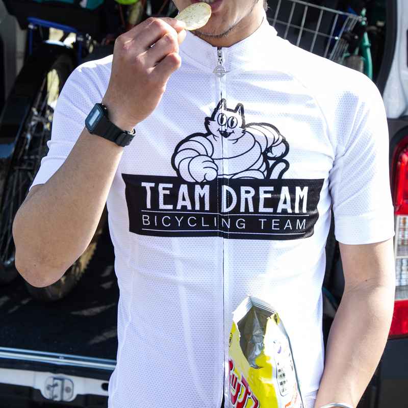 TEAM DREAM* meowchelin cat jersey (white) - BLUE LUG ONLINE STORE