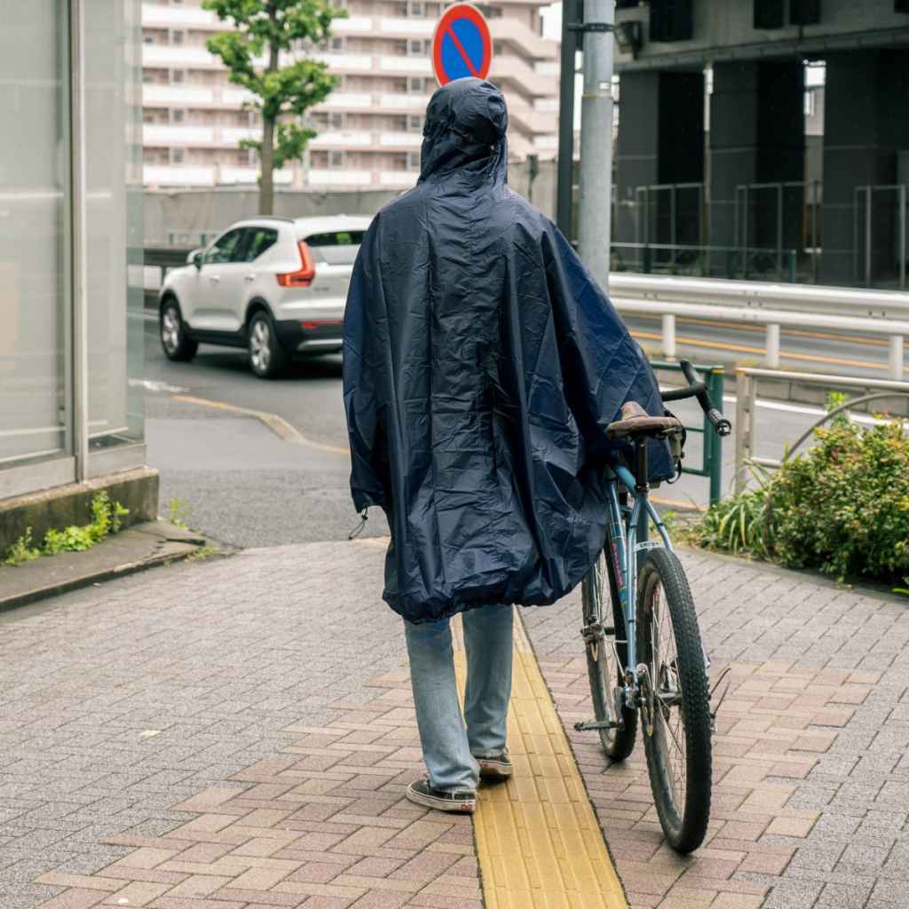 FAIRWEATHER* packable rain poncho (navy) - BLUE LUG ONLINE STORE