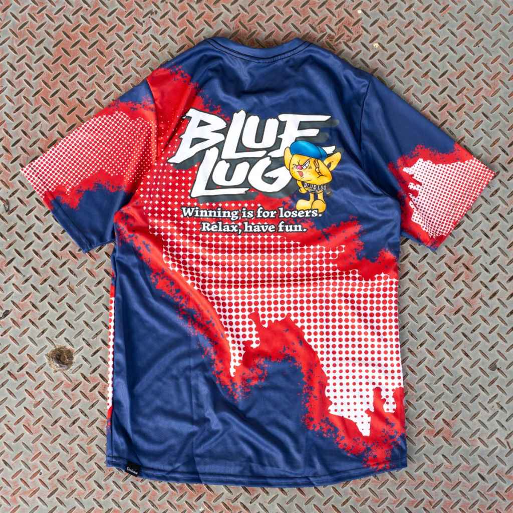 BLUE LUG* short sleeve loser tech tee (navy/red) - BLUE LUG ONLINE