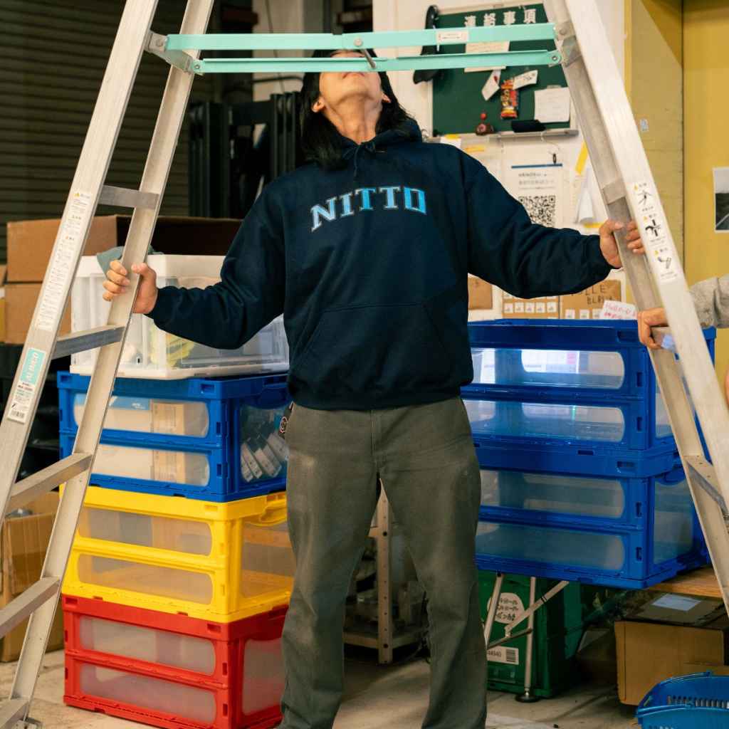 希少 BLUE LUG × NITTO スウェット セットアップ パーカー 日東 NITTO* hoodie (college logo/navy) - BLUE LUG ONLINE STORE