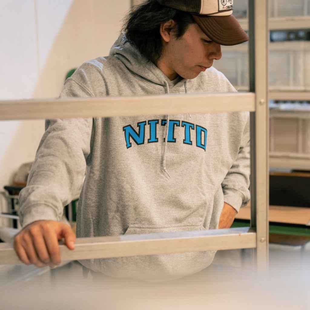 NITTO* hoodie (college logo/heather gray) - BLUE LUG ONLINE