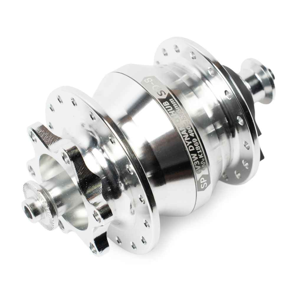SHUTTER PRECISION* SD-8 dynamo disk hub (silver/32h) - BLUE