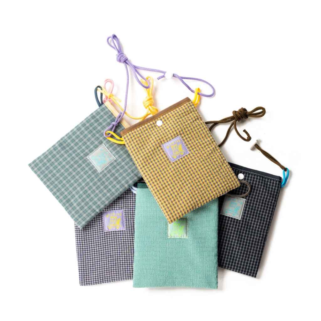 BLUE LUG* mini sacoche (padding/green check) - BLUE LUG ONLINE STORE