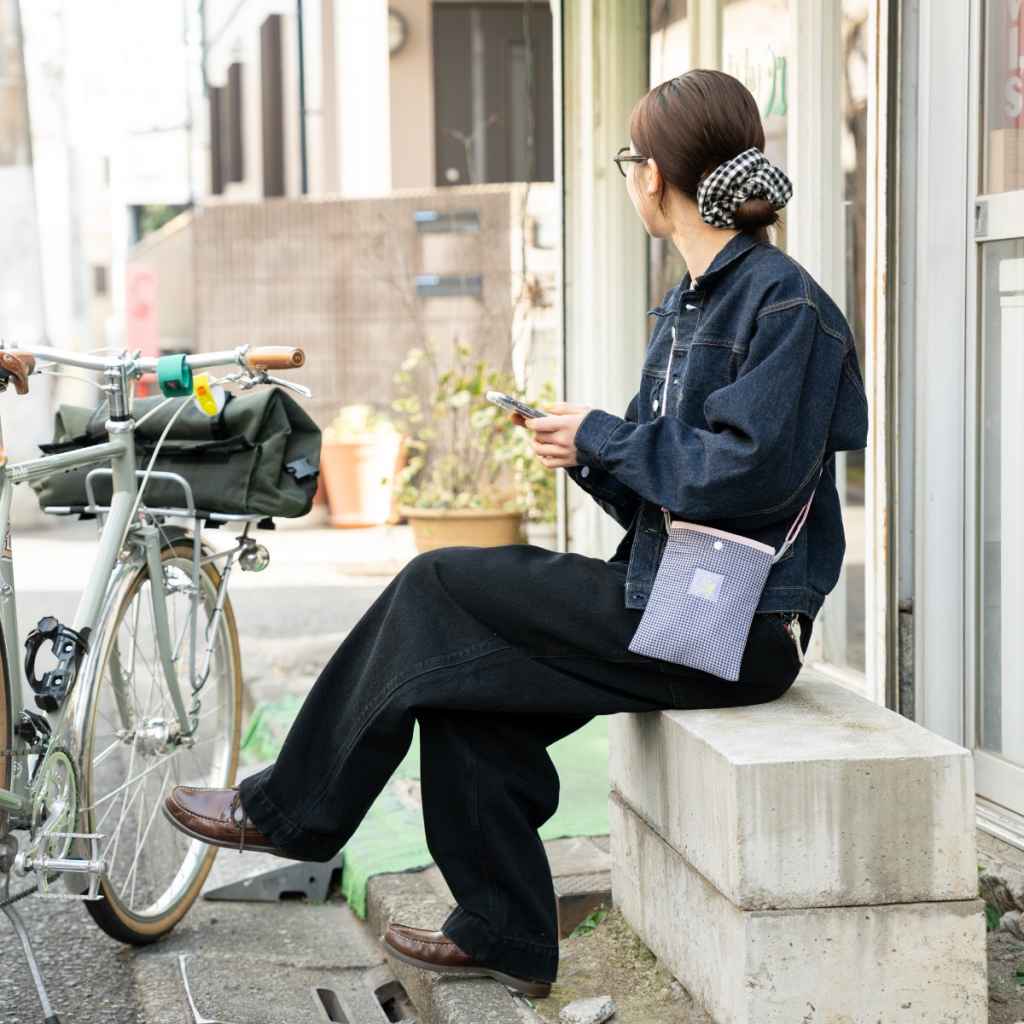 BLUE LUG* mini sacoche (mesh beige/slate blue) - BLUE LUG ONLINE STORE
