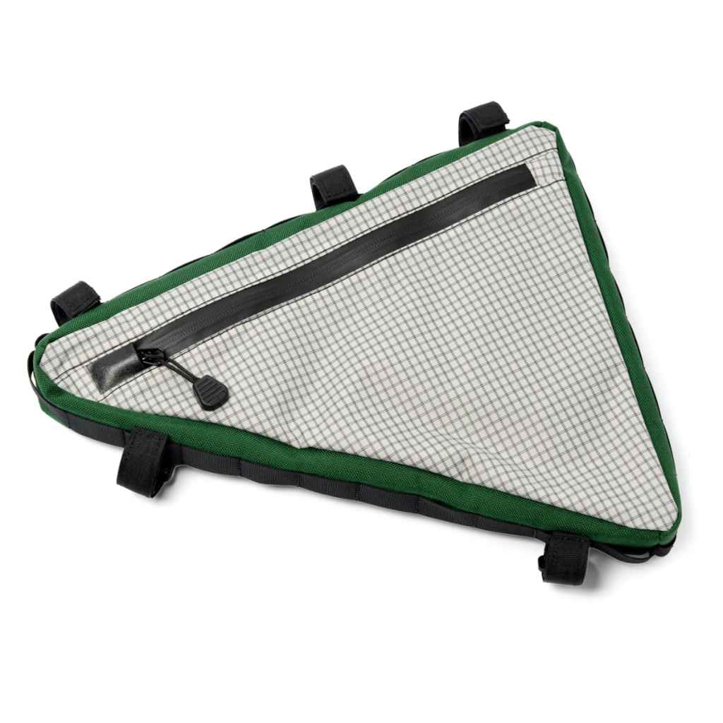 FAIRWEATHER* frame bag ADV (grid rip/light gray/green) - BLUE LUG