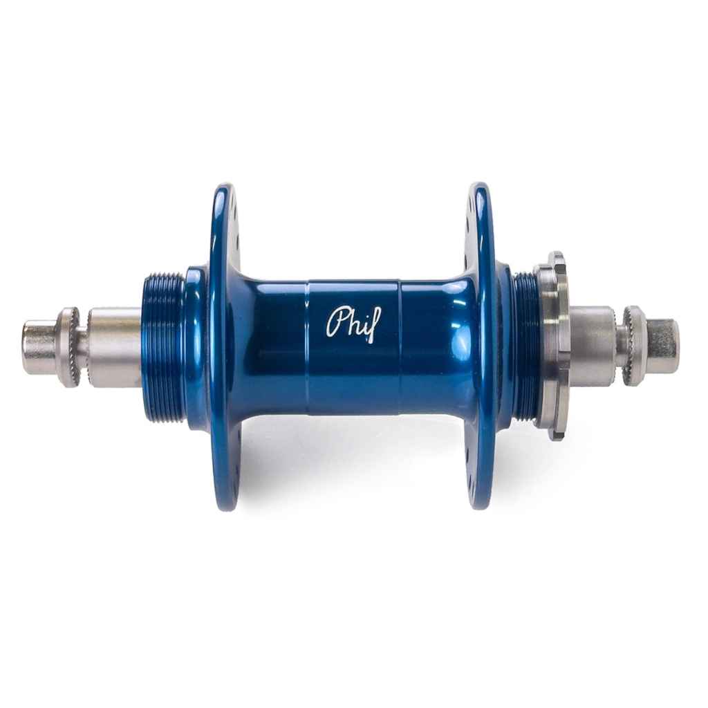 PHIL WOOD* high flange track hub rear (blue/fix&free) - BLUE LUG