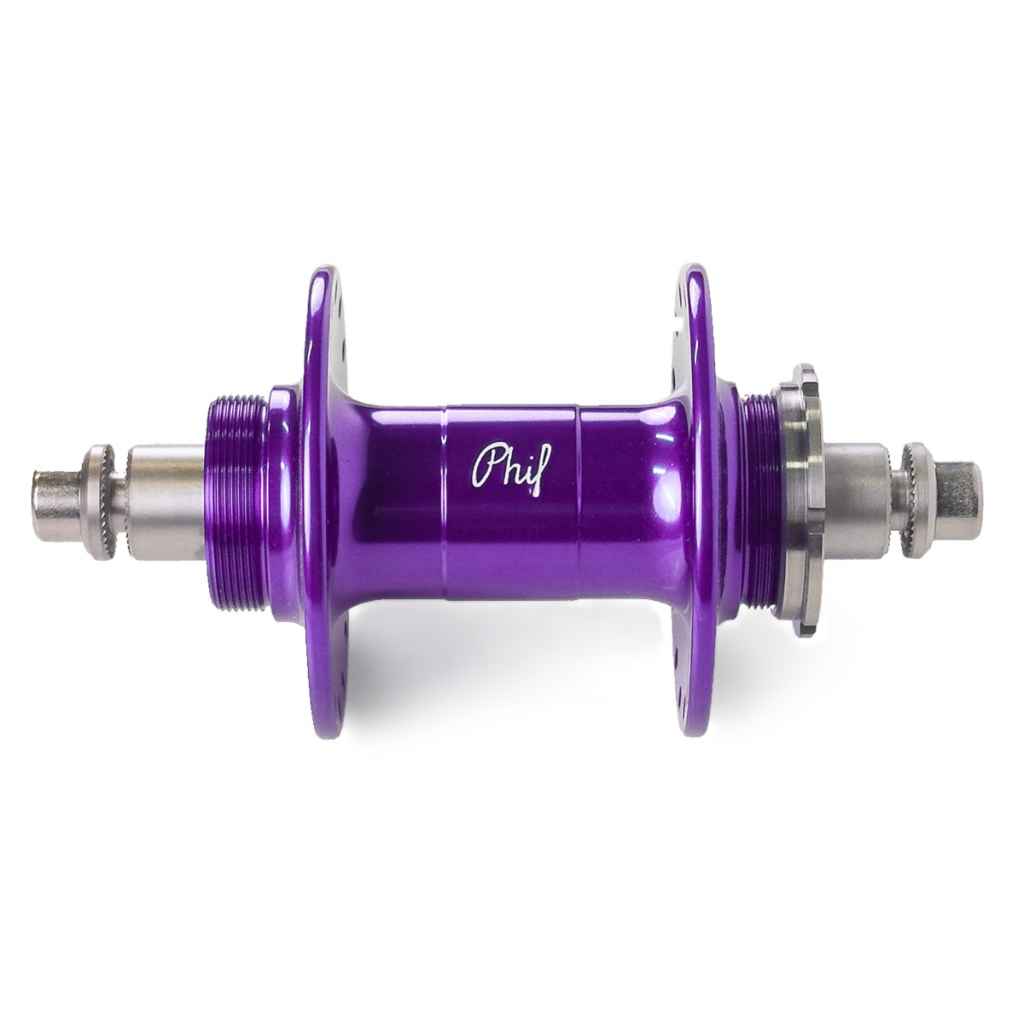 PHILWOOD* high flange track hub rear (purple/fix&free) - BLUE LUG