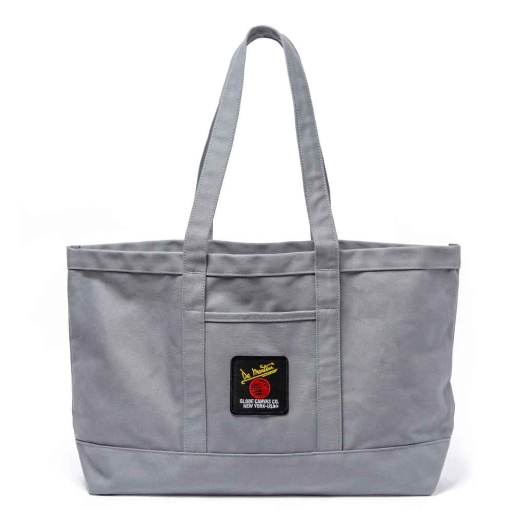 DeMartini GLOBE CANVAS USA製 45cm内部コーティング DE MARTINI* canvas tote bag (all gray) - BLUE LUG ONLINE STORE