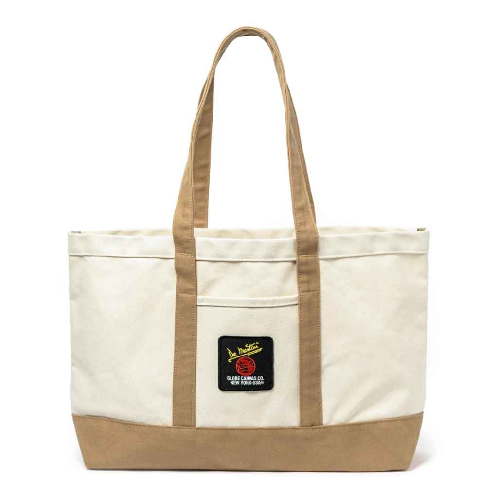 DE MARTINI* canvas tote bag (white/tan) - BLUE LUG ONLINE STORE DE MARTINI* canvas tote bag (white/tan) - BLUE LUG ONLINE STORE
