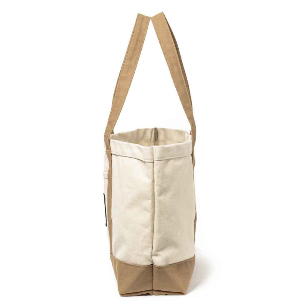 DE MARTINI* canvas tote bag (white/tan) - BLUE LUG ONLINE STORE