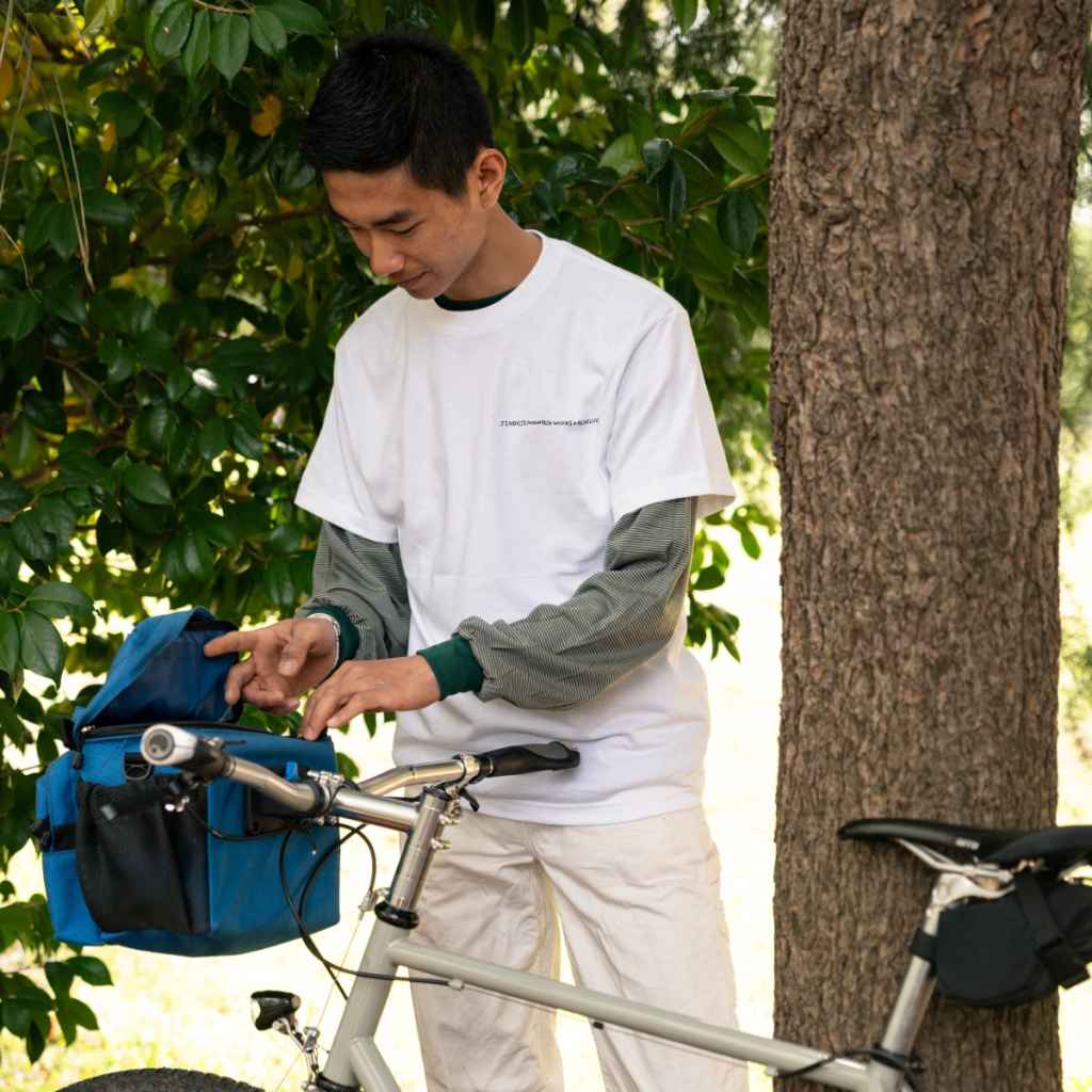 JINDAIJI MOUNTAIN WORKS×BLUE LUG* hammock t-shirt (white) - BLUE
