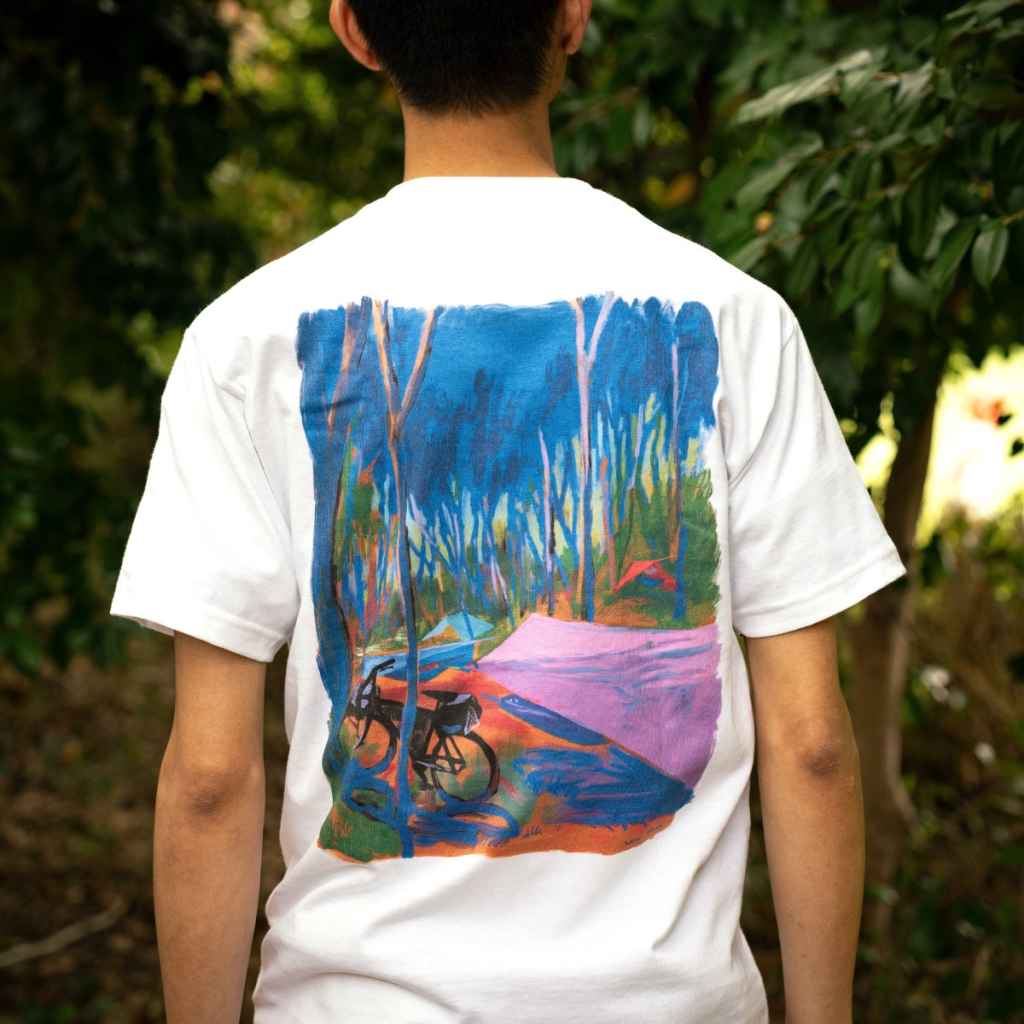 JINDAIJI MOUNTAIN WORKS×BLUE LUG* hammock t-shirt (white) - BLUE