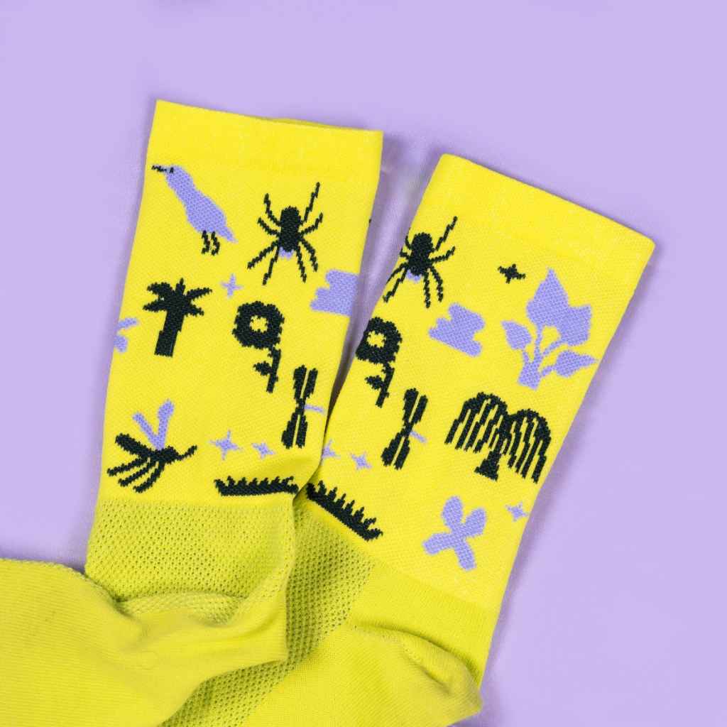 Lotta Nocturne inthe forest Socks 限定22部 SWIFT INDUSTRIES* campout 2026 socks (lime yellow) - BLUE LUG
