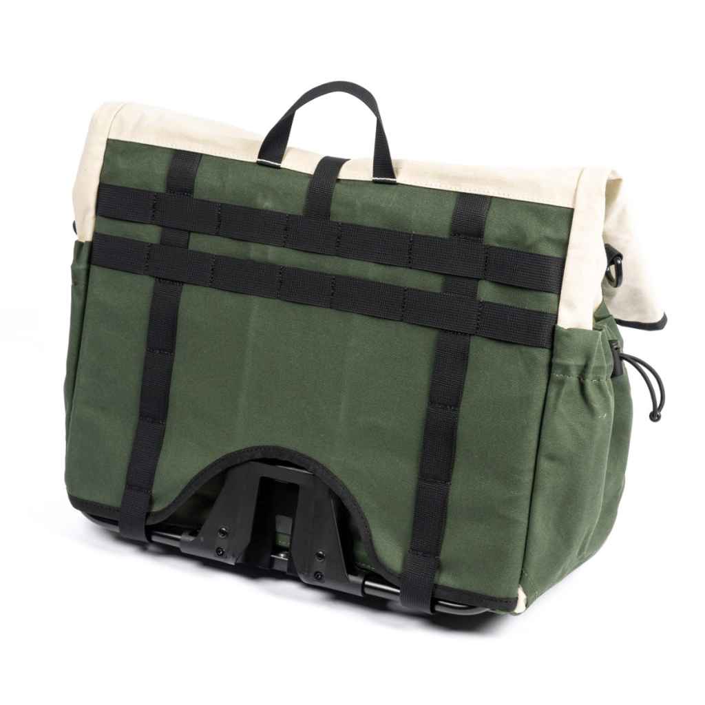 FAIRWEATHER* brompton bag (waxed canvas/natural/olive) - BLUE LUG