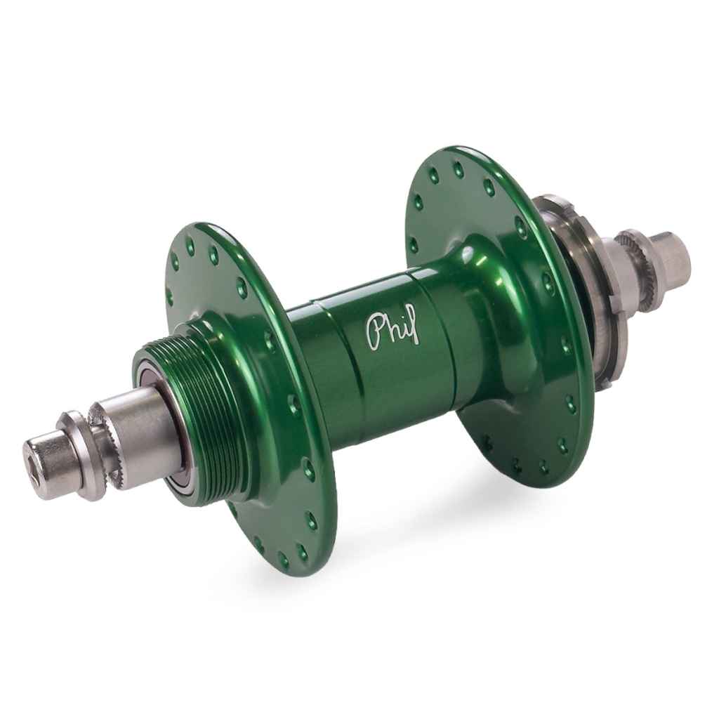 PHILWOOD* high flange track hub rear (green/fix&free) - BLUE LUG
