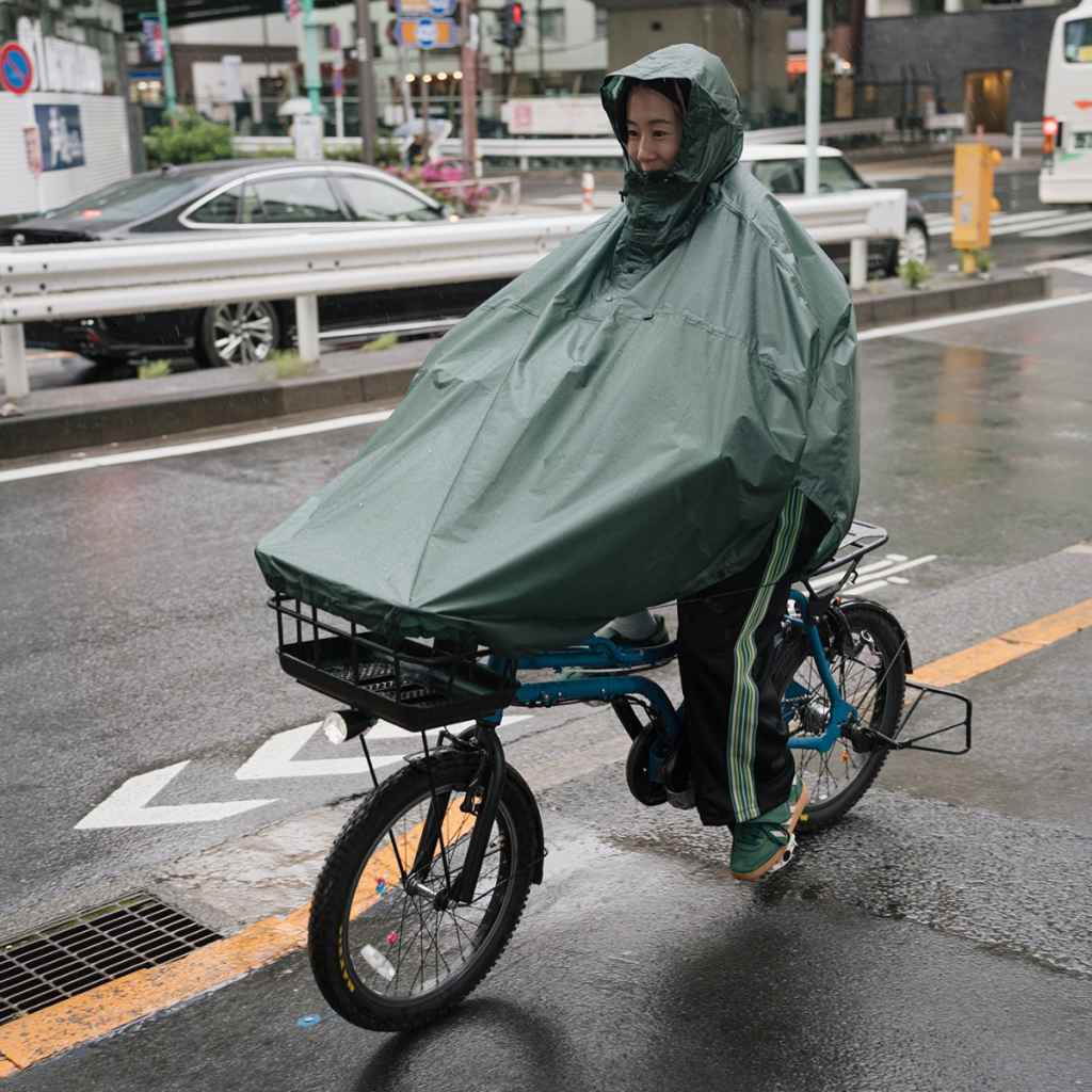 FAIRWEATHER* packable rain poncho (algae green) - BLUE LUG ONLINE