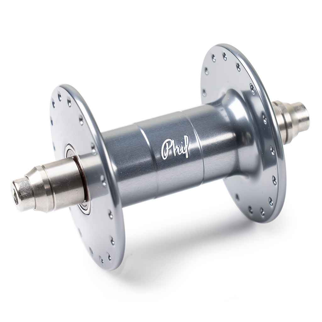 PHILWOOD* high flange track hub front (gunmetal) - BLUE LUG