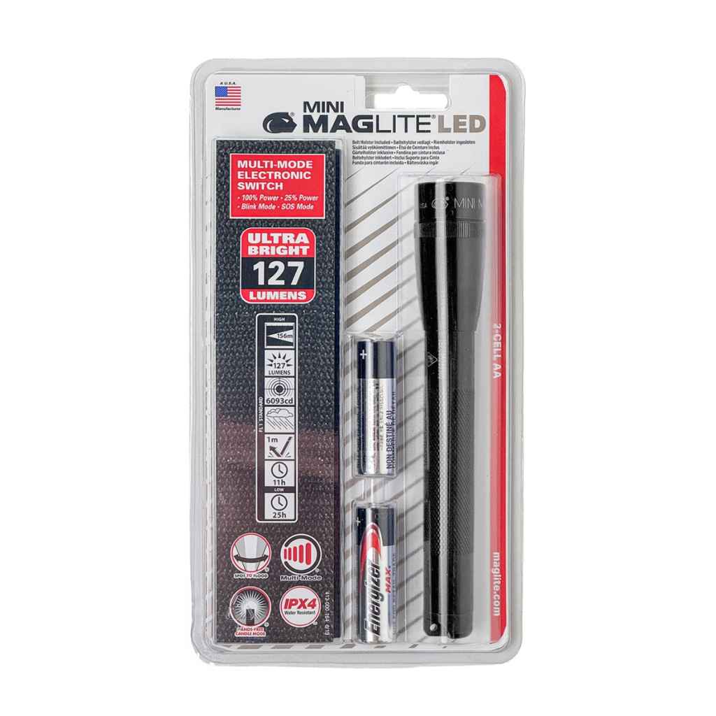 MAGLITE* mini maglite led 2aa flashlight (black) - BLUE LUG ONLINE
