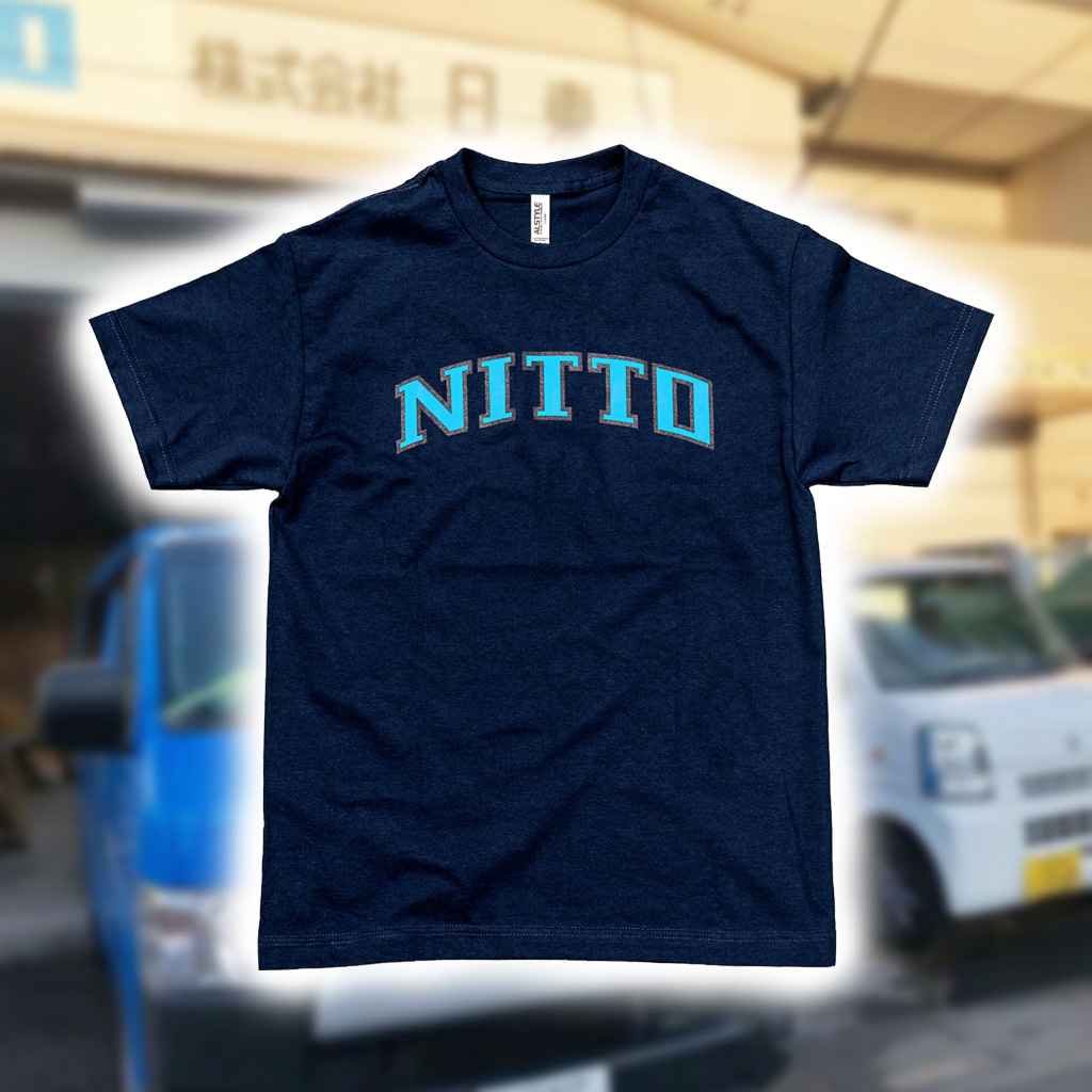 NITTO* college logo t-shirt (navy) - BLUE LUG ONLINE STORE