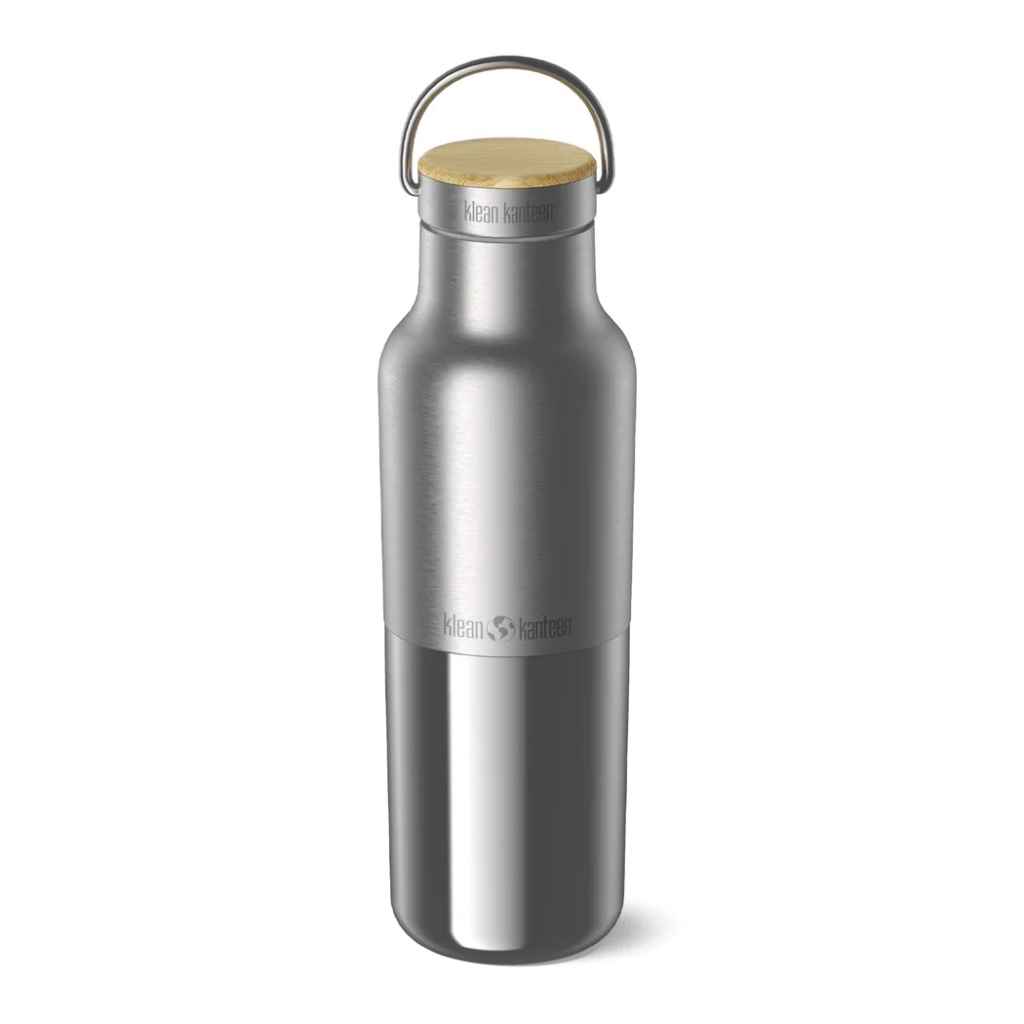KLEAN KANTEEN* rise classic bamboo bottle (brushed/16oz) - BLUE