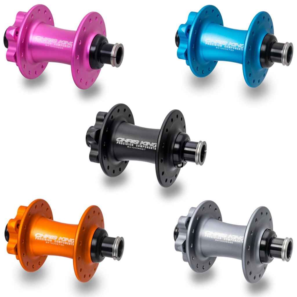 CHRIS KING* R45 disc road hub front (silver/6bolts) - BLUE LUG