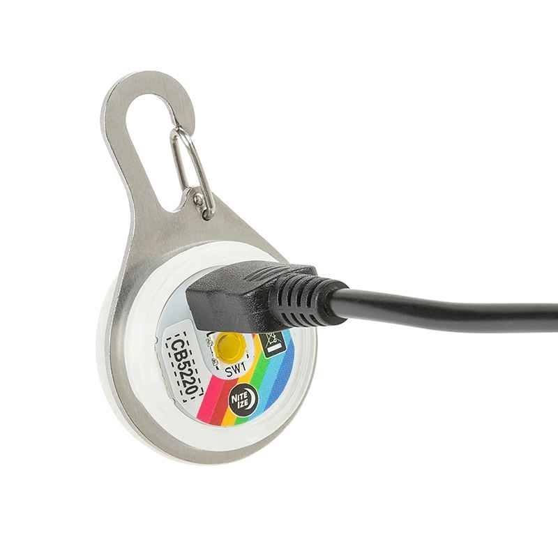 NITE IZE* spot lit rechargeable carabiner light (disco) - BLUE LUG