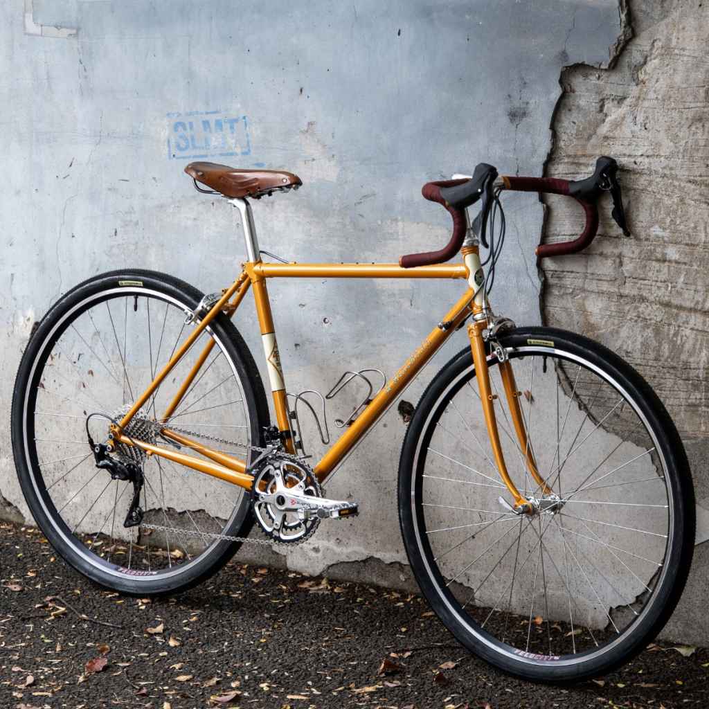 RIVENDELL* lugged roadini frame set (dark orange) - BLUE LUG