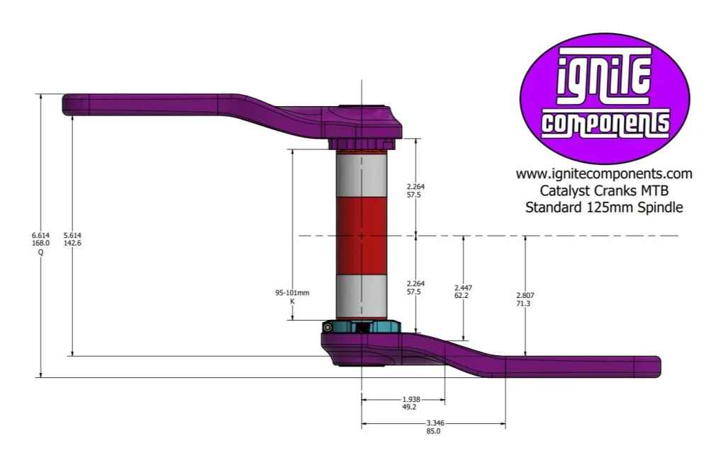 IGNITE画像確認専用カイマリン IGNITE COMPONENTS* catalyst crank (custom A2/175mm) - BLUE LUG