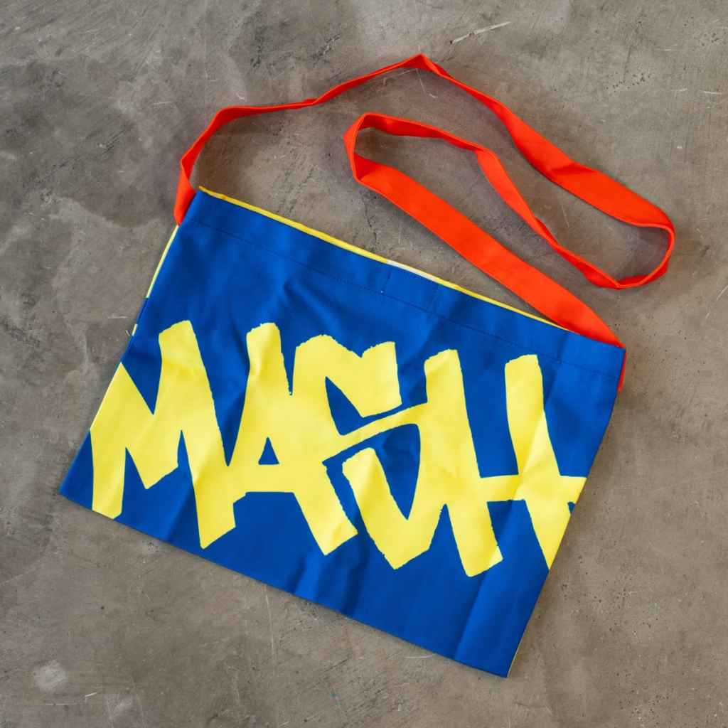 MASH* musette bag (blue/yellow) - BLUE LUG ONLINE STORE