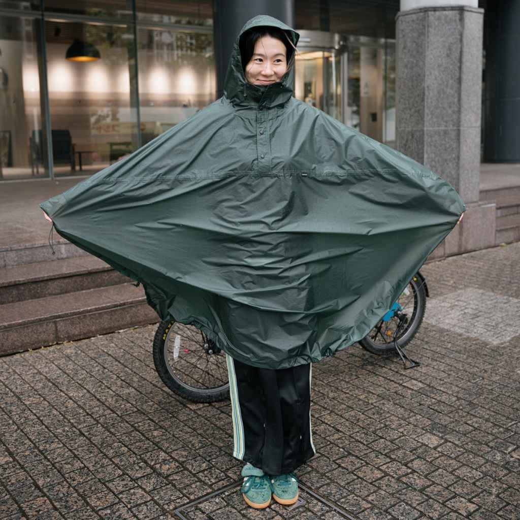 FAIRWEATHER* packable rain poncho (algae green) - BLUE LUG ONLINE
