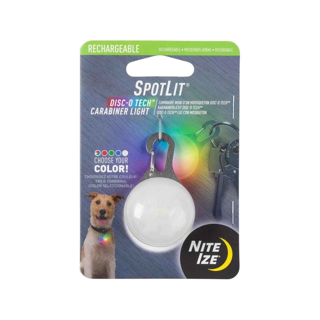 NITE IZE* spot lit rechargeable carabiner light (disco) - BLUE LUG