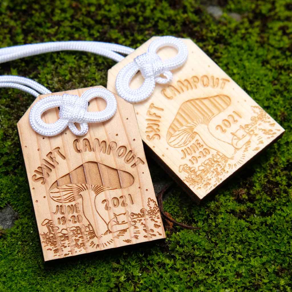 SWIFT INDUSTRIES* campout 2021 omamori (wood) - BLUE LUG ONLINE STORE