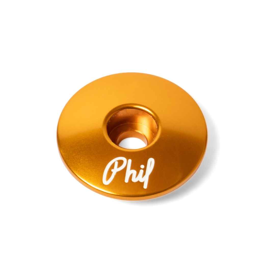 PHIL WOOD* 1-1/8 stem cap (LTD gold) - BLUE LUG ONLINE STORE