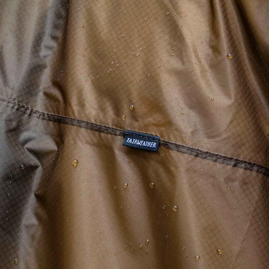 FAIRWEATHER* packable rain poncho (coyote brown) - BLUE LUG