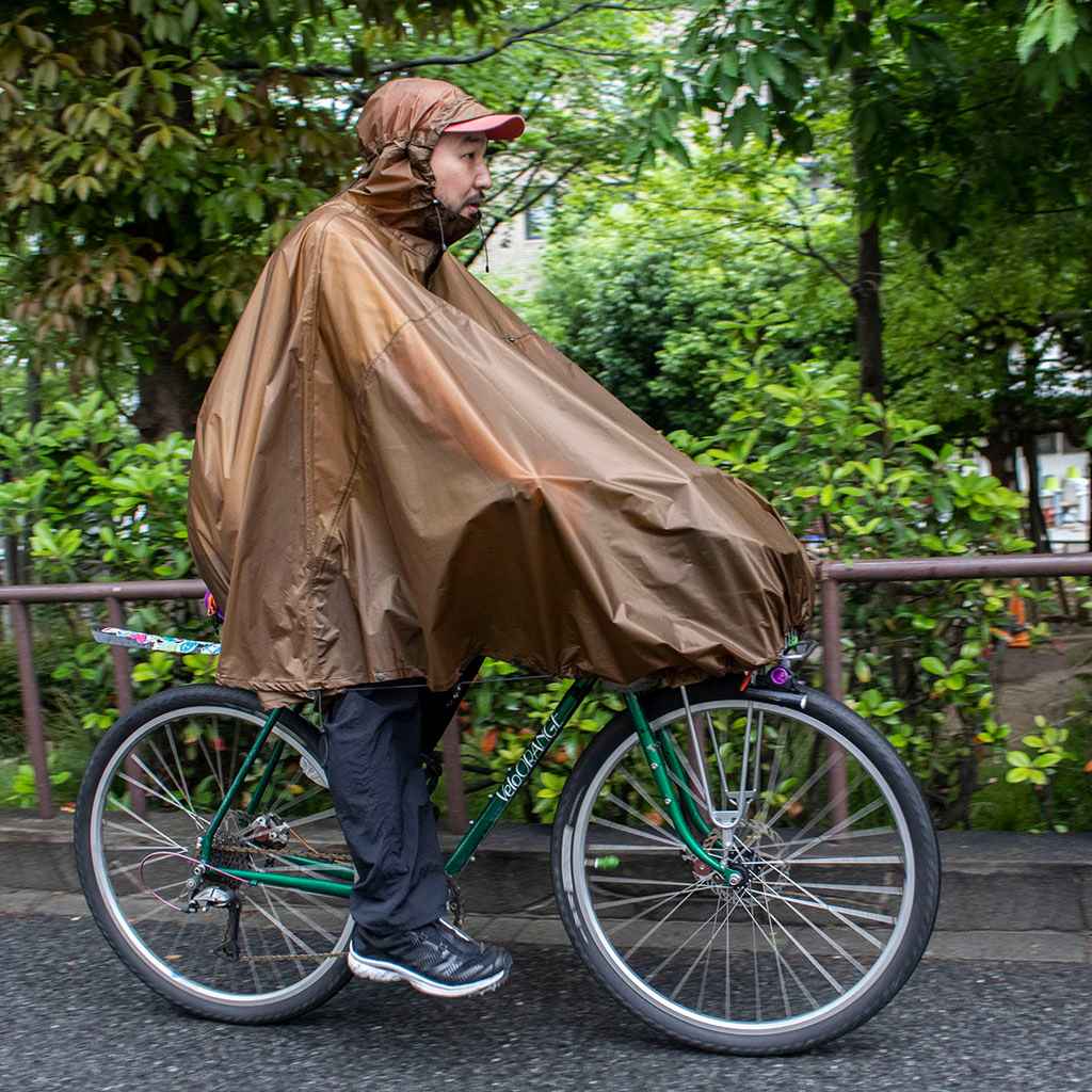 FAIRWEATHER* packable rain poncho (coyote brown) - BLUE LUG ONLINE