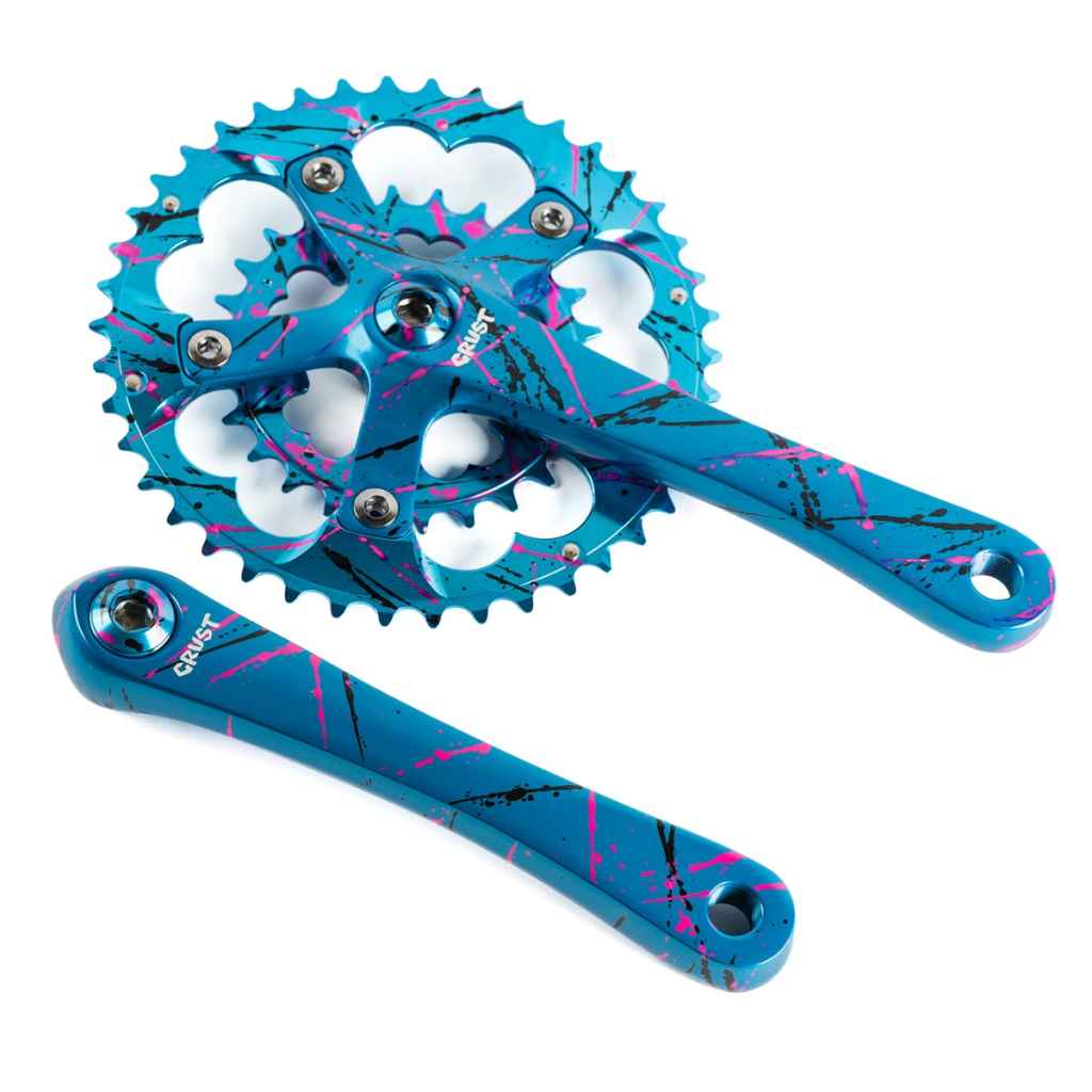 CRUST BIKES* heartbreaker crankset (splash) - BLUE LUG