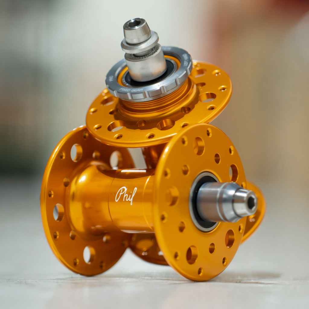 PHIL WOOD* Pro high flange track hub set (LTD gold/singlefixed