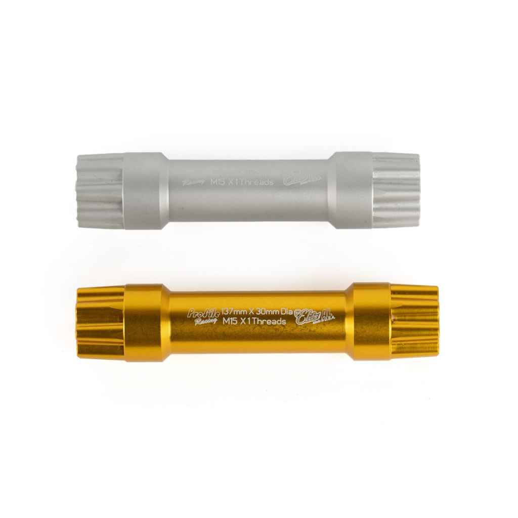 PROFILE RACING* elite AL MTB crank (silver) - BLUE LUG