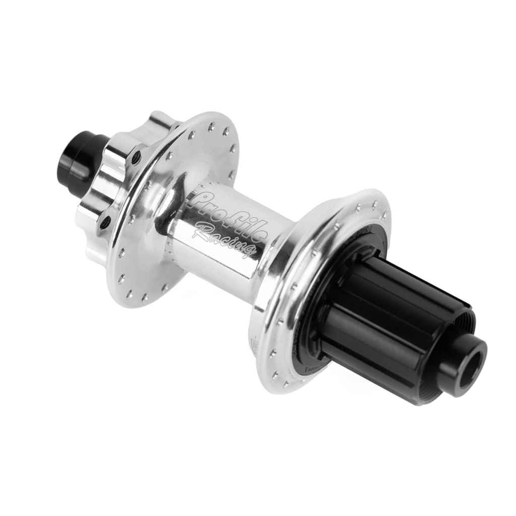 PROFILE RACING* elite BOOST mtb cassette hub (polish) - BLUE LUG