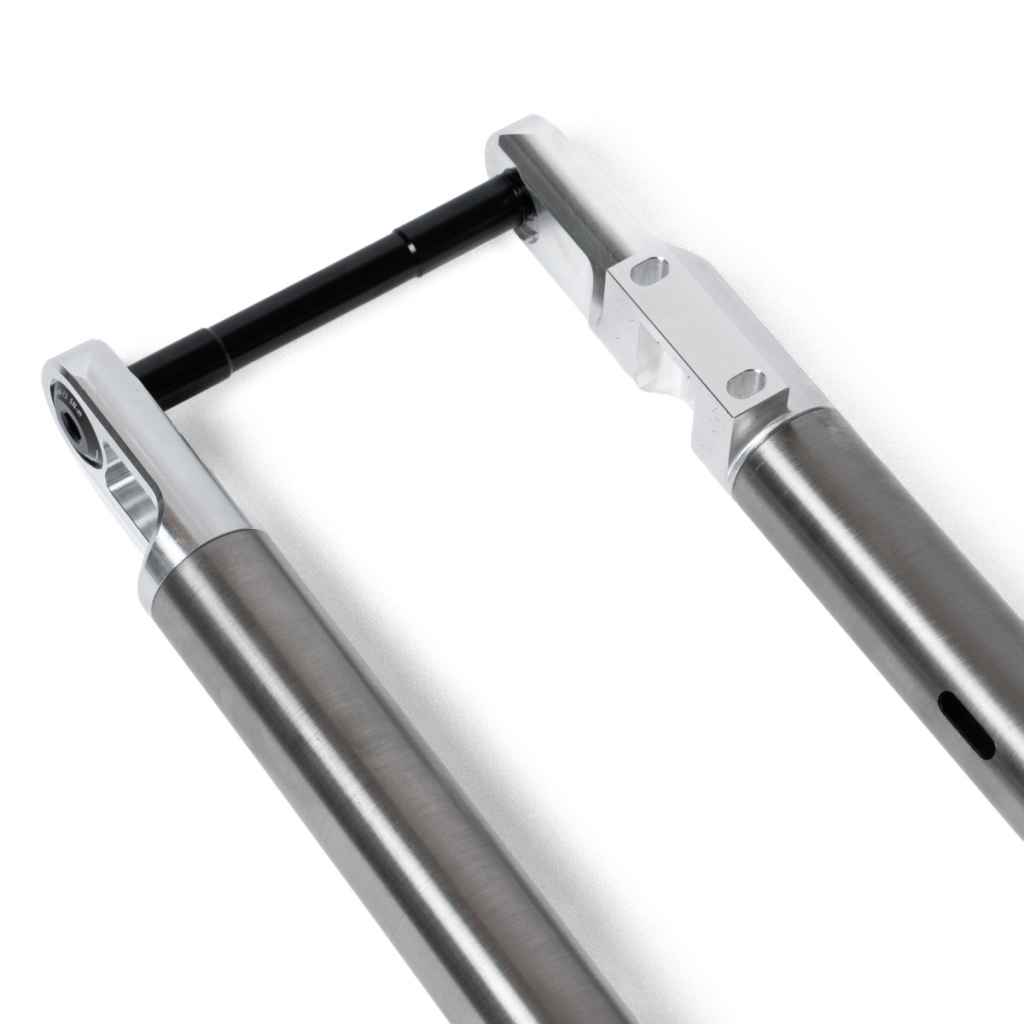 CYBER CYCLES* titanium cross blade dsc fork (silver) - BLUE LUG