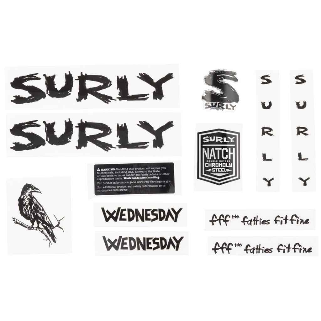 SURLY* wednesday frame decal set (black) - BLUE LUG ONLINE STORE