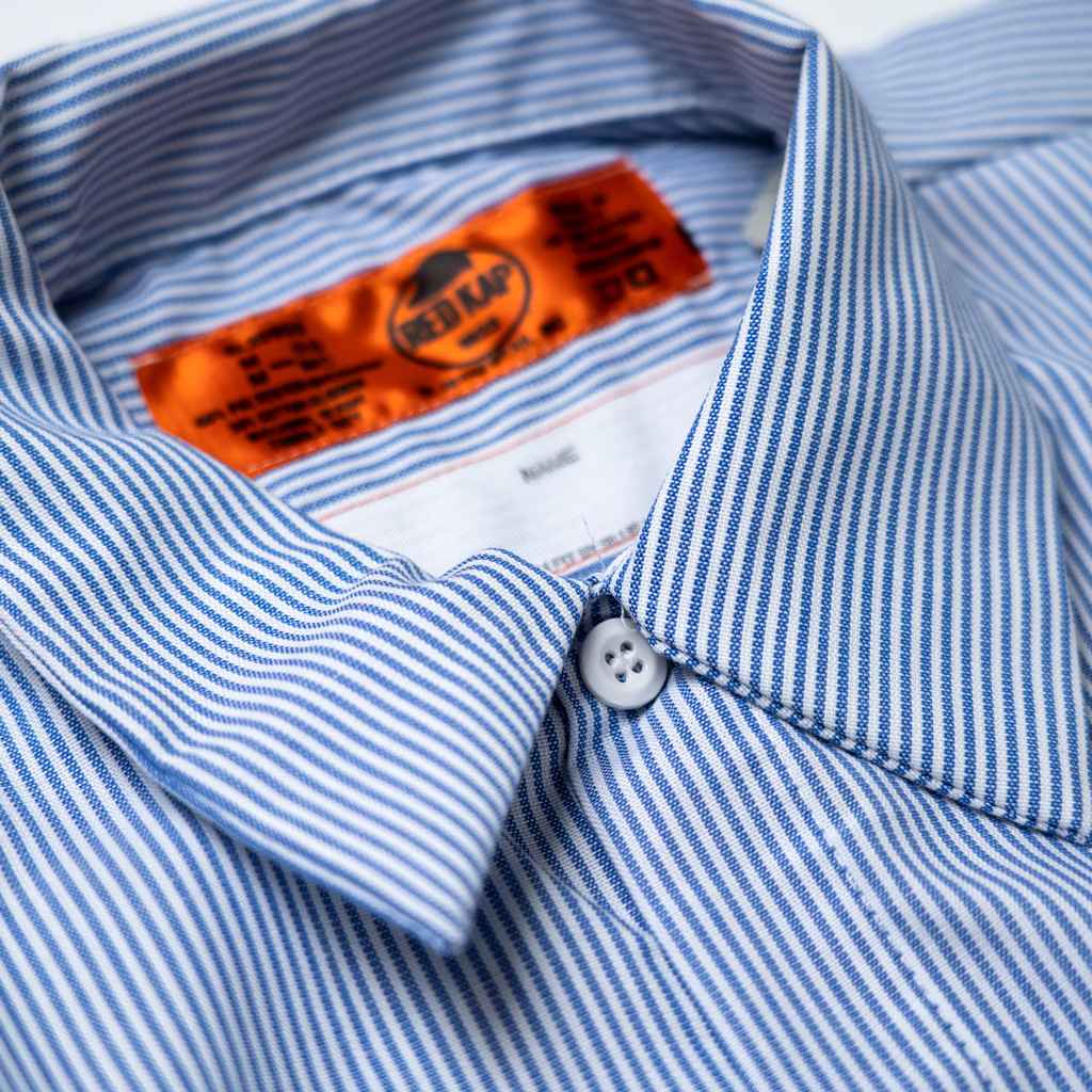BLUE LUG* box cut mechanic short sleeve shirt (hairline stripe