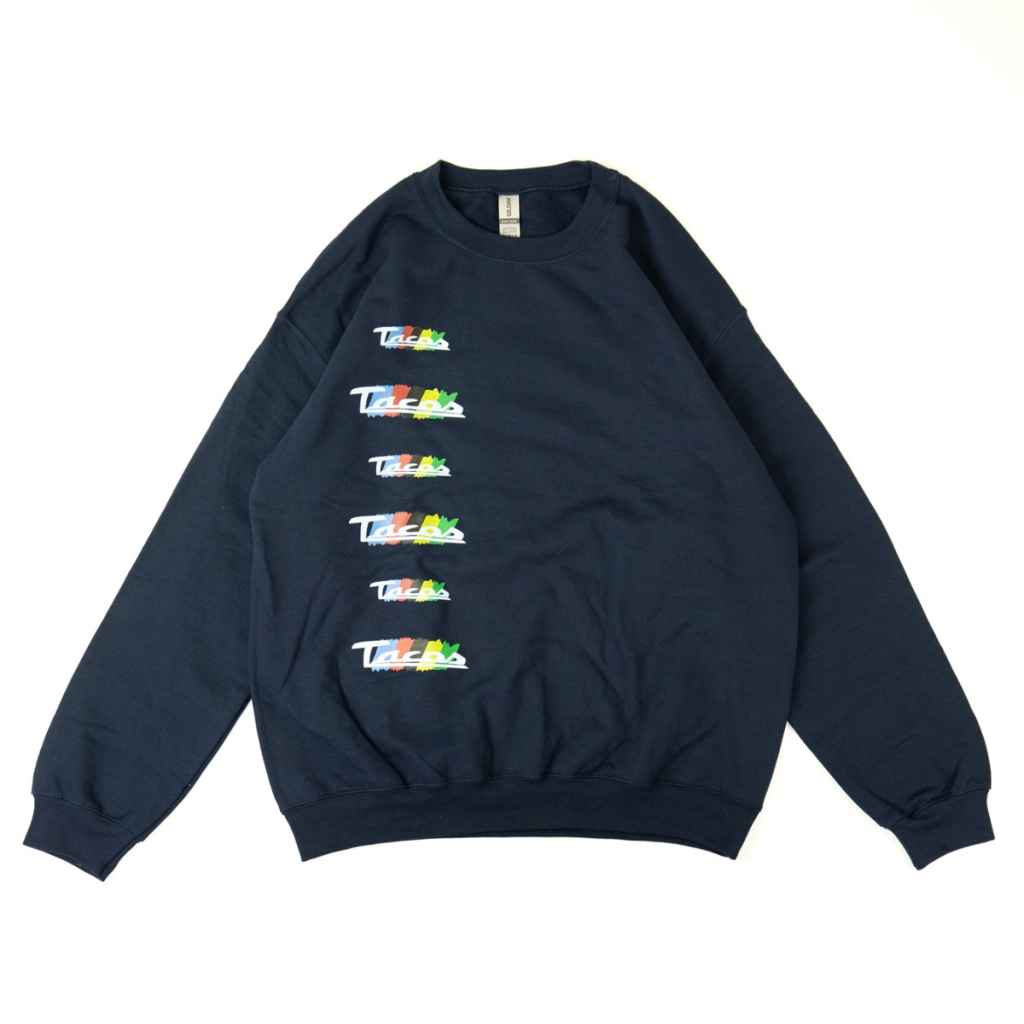 100 TACOS×BLUE LUG* crewneck sweatshirt (navy) - BLUE LUG ONLINE STORE