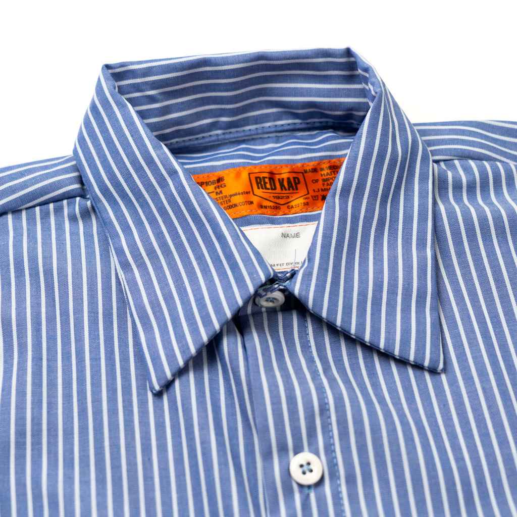 BLUE LUG* box cut mechanic shirt (blue white/stripe) - BLUE