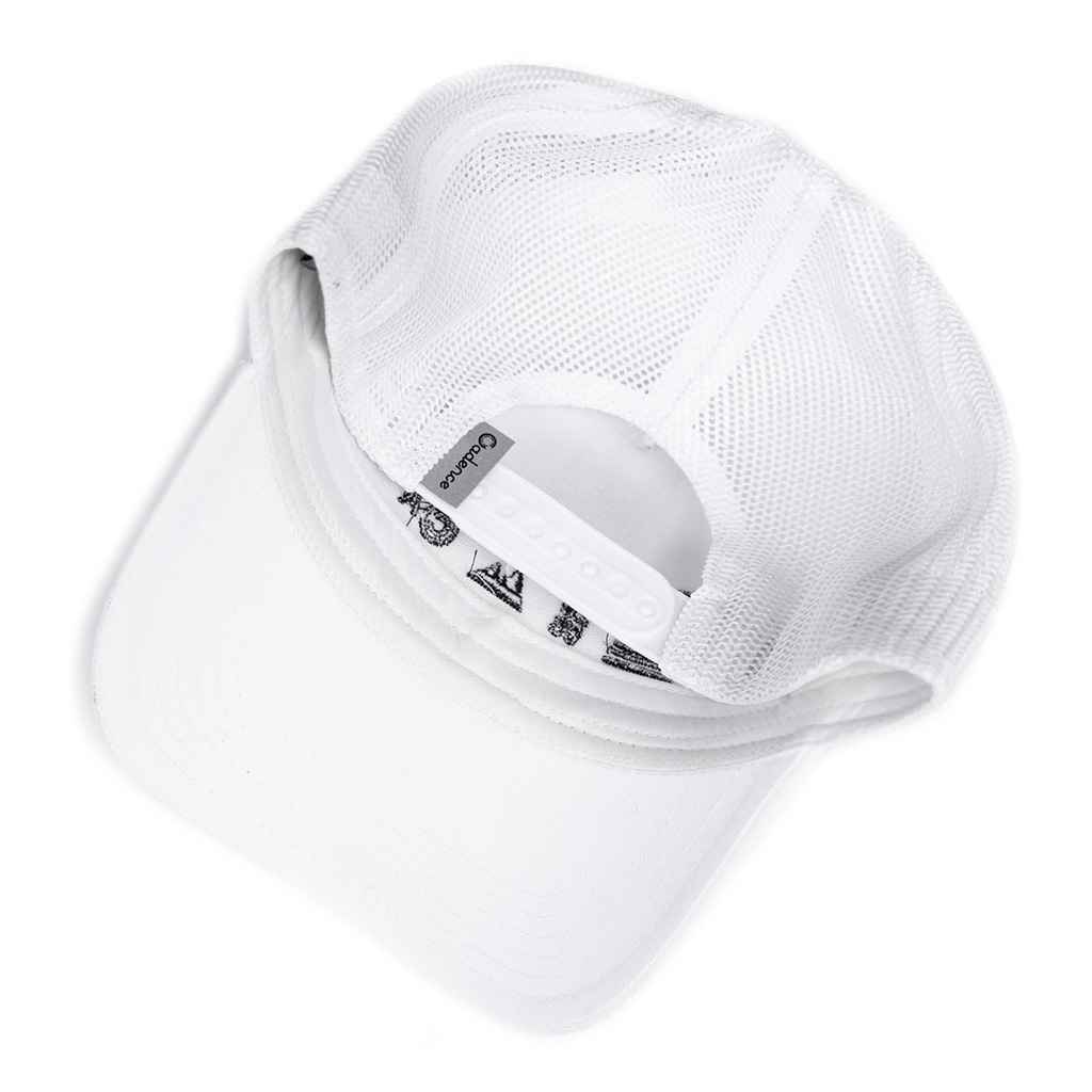 CADENCE* offset trucker hat (white) - BLUE LUG ONLINE STORE