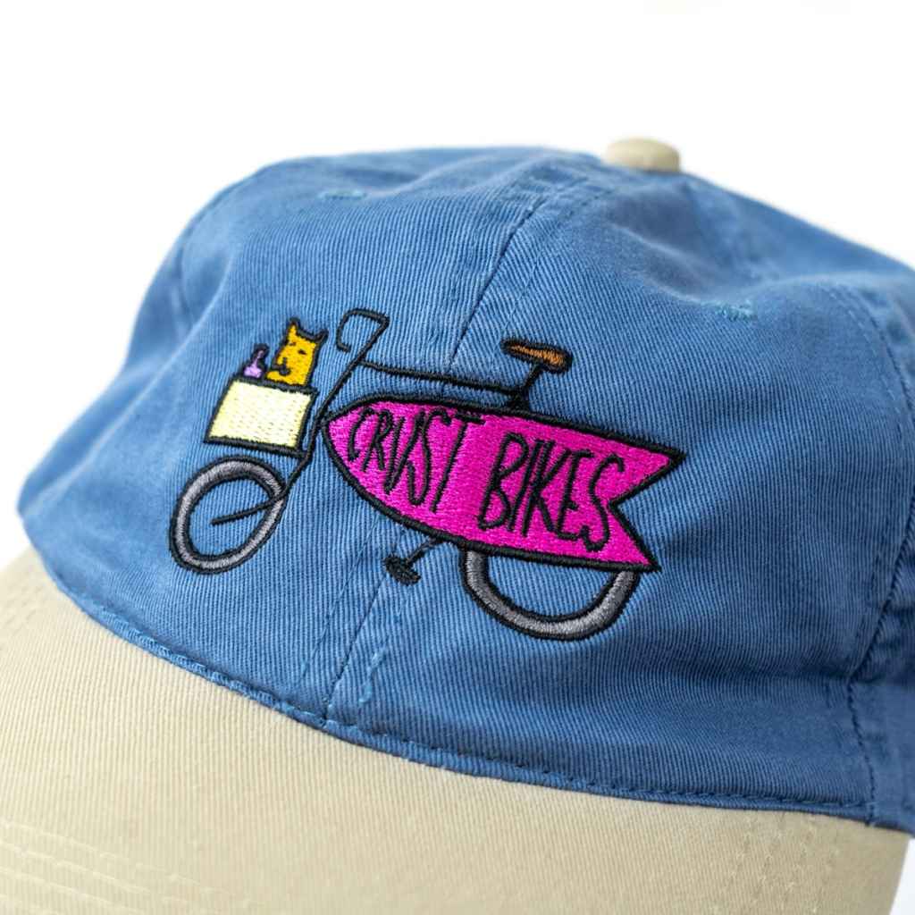 CRUST BIKES* surfercargo embroidered hat (slate/khaki) - BLUE LUG