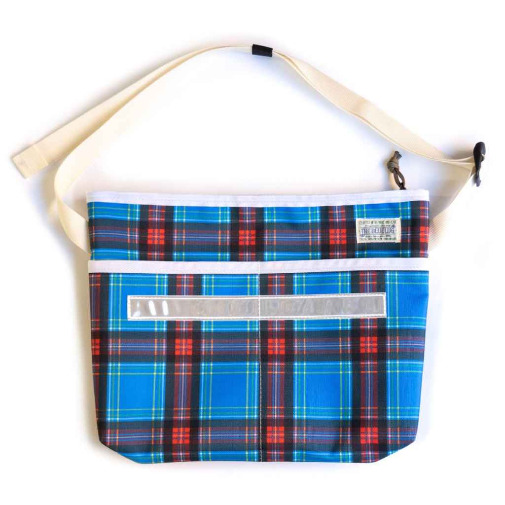 BLUE LUG* stroll sacoche (blue check/reflector) - BLUE LUG ONLINE