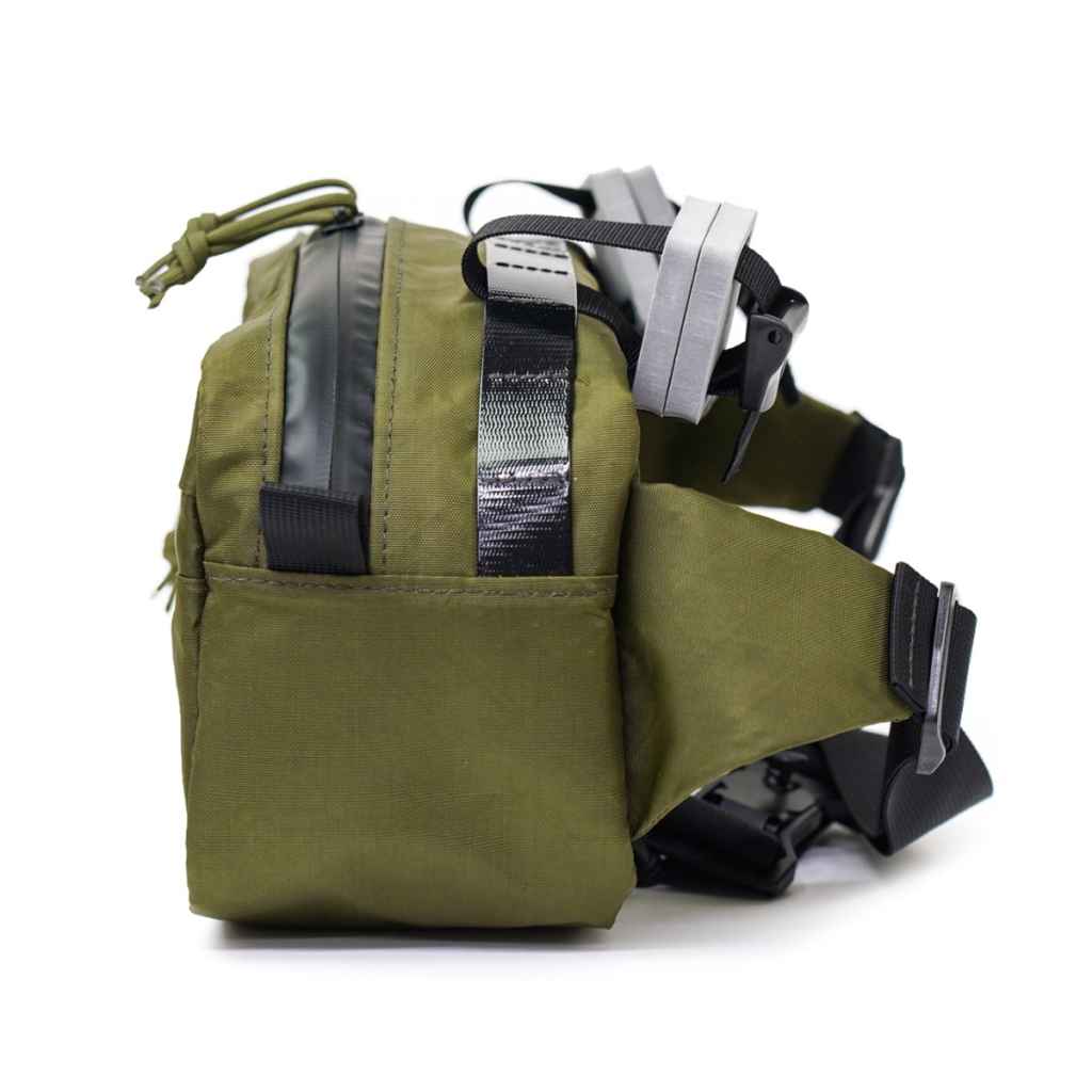 REALM* dual duty hip/handlebar bag XL (ecopak olive) - BLUE LUG