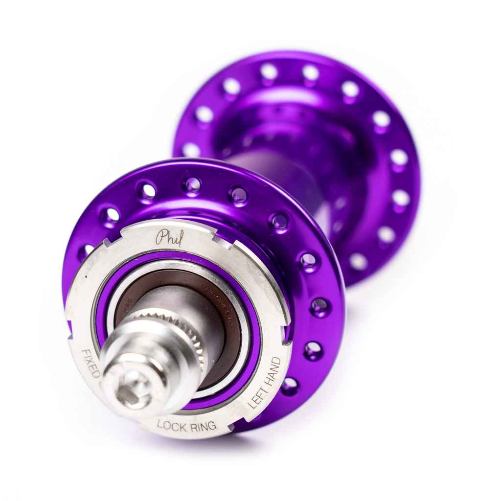 PHILWOOD* low flange track hub rear (purple) - BLUE LUG